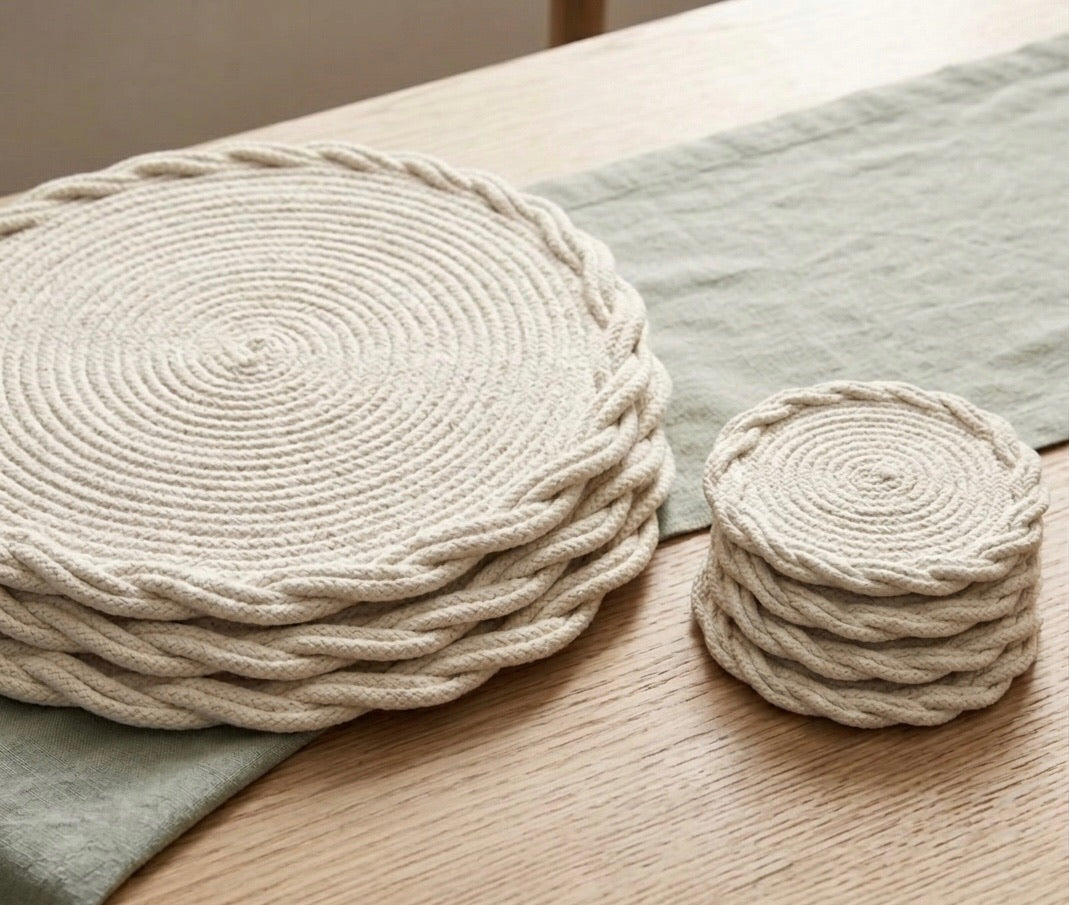 Wave placemats with coasters